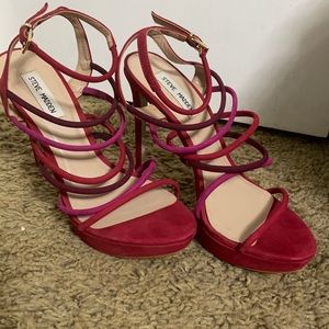 Steve Madden Red Strapy Heels Size 9